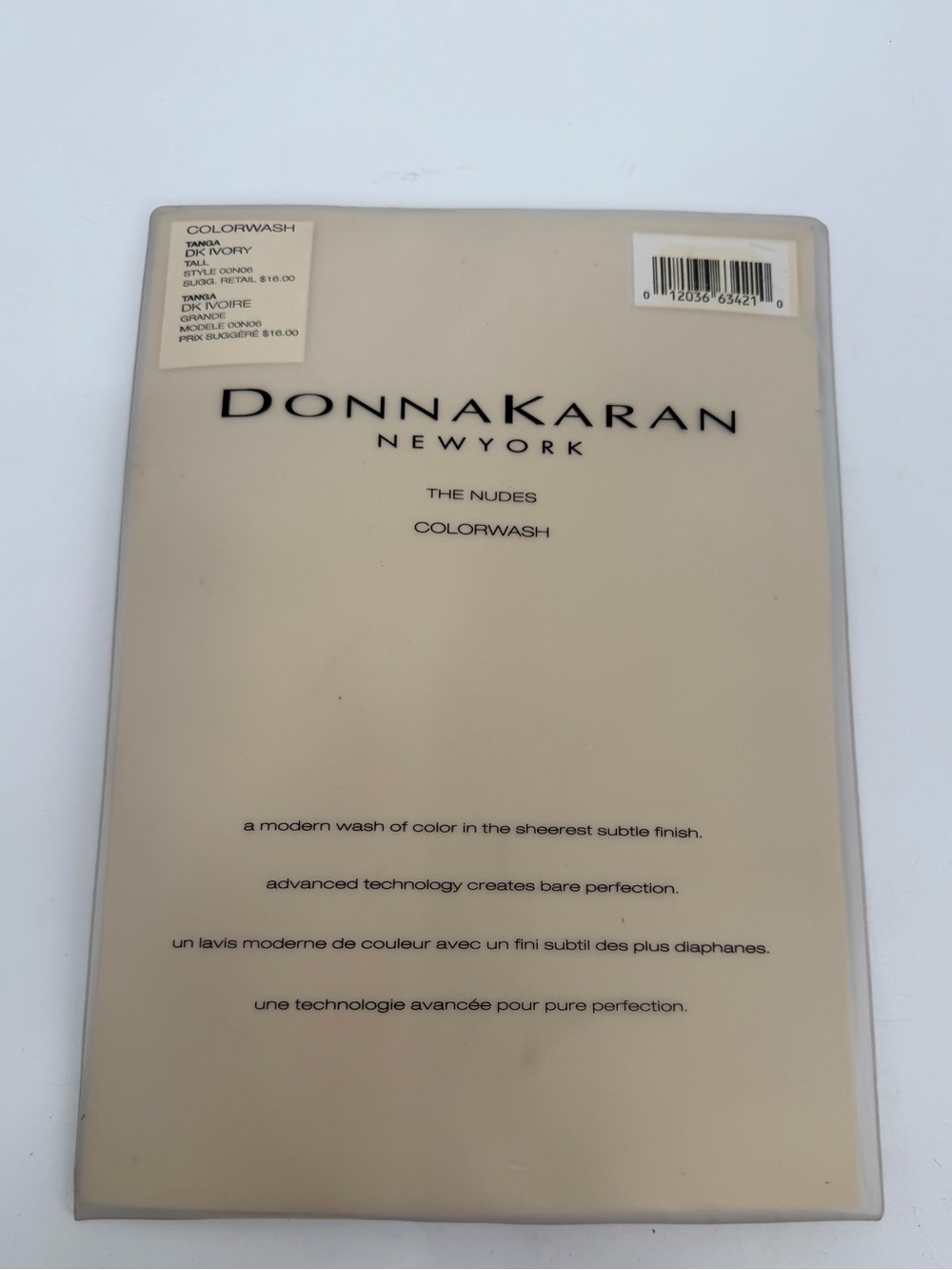 Donna Karan New York Pantyhose sz TALL Colorwash The Nudes VTG Dk Ivory Tanga